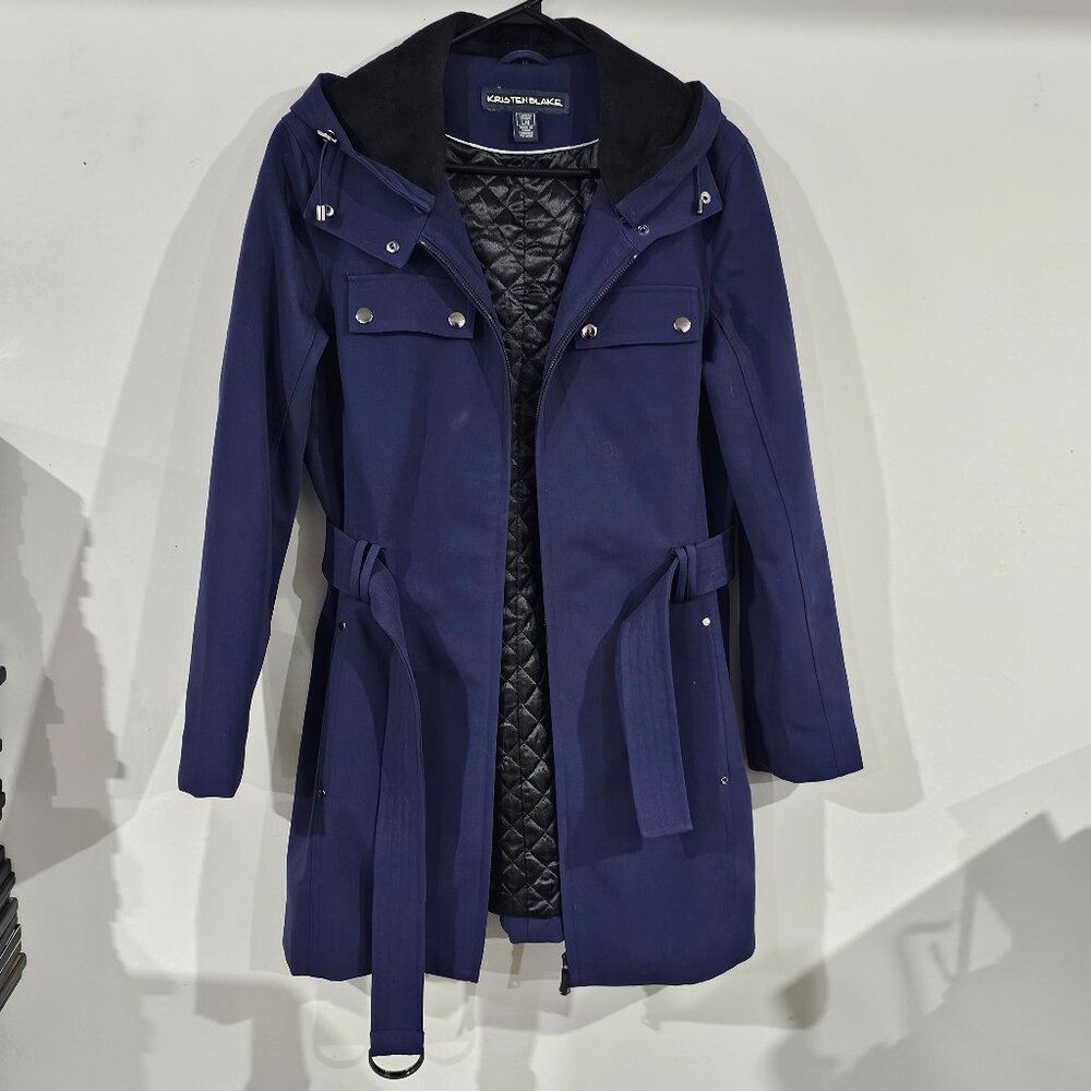 Kristen Blake Winter jacket Blue in color with hood Size Large
